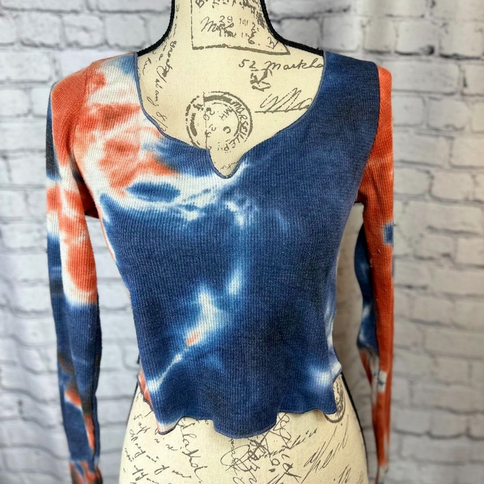 Other All in Favor Tie Dye Waffle Knit Crop Top Multi Color XL Size XL / US 12-14 / IT 48-50 - 5 Thumbnail