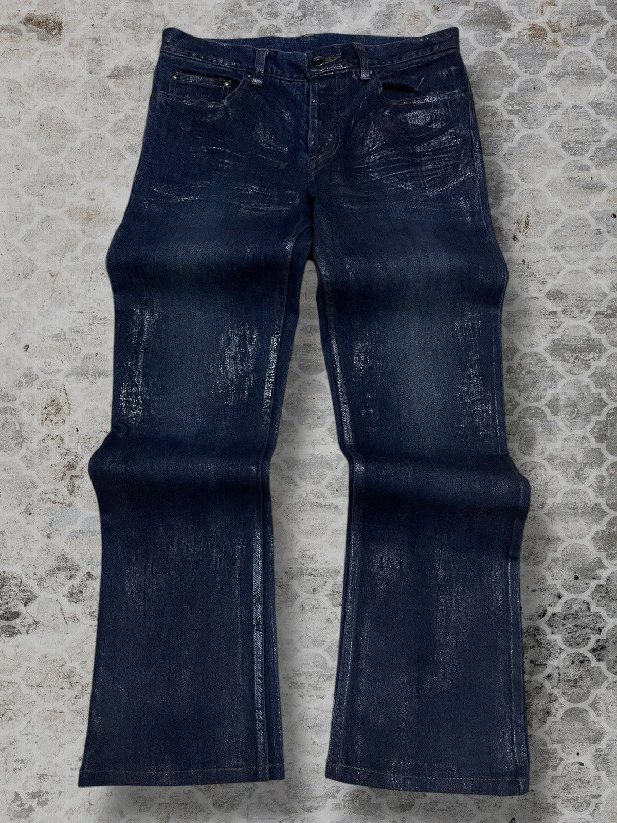 Shellac Vintage 1990s Authentic Designer Shellac Wax Style Denim Size US 29 - 1 Thumbnail
