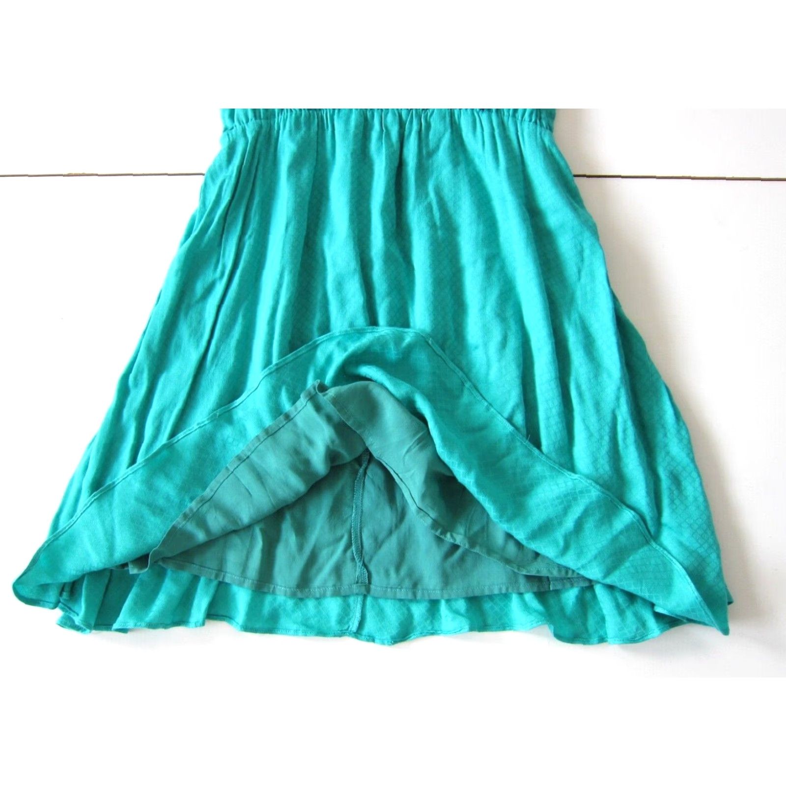 Vintage NWT Esley 100% Rayon Teal Blue Ruffle Tank Apron Sun Dress Small Size S / US 4 / IT 40 - 7 Thumbnail