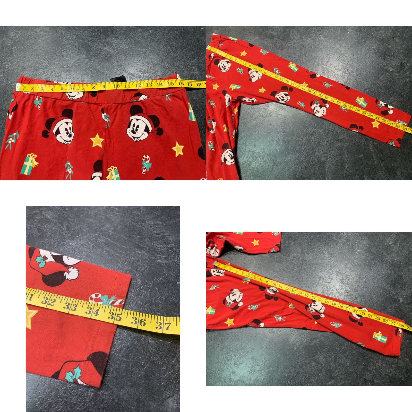 Disney VINTAGE Disney Women's XL Mickey & Minnie Mouse Christmas Pajama Set Fleece Red Holiday Size ONE SIZE - 8 Thumbnail
