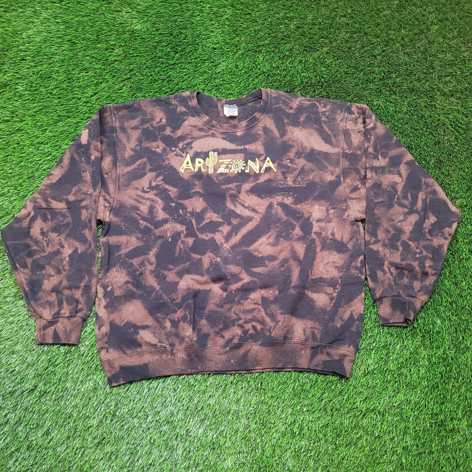 Jerzees Arizona Bleach Dye Sweatshirt XL (Fits XXL) Oversized Boxy Size US XL / EU 56 / 4 - 1 Thumbnail