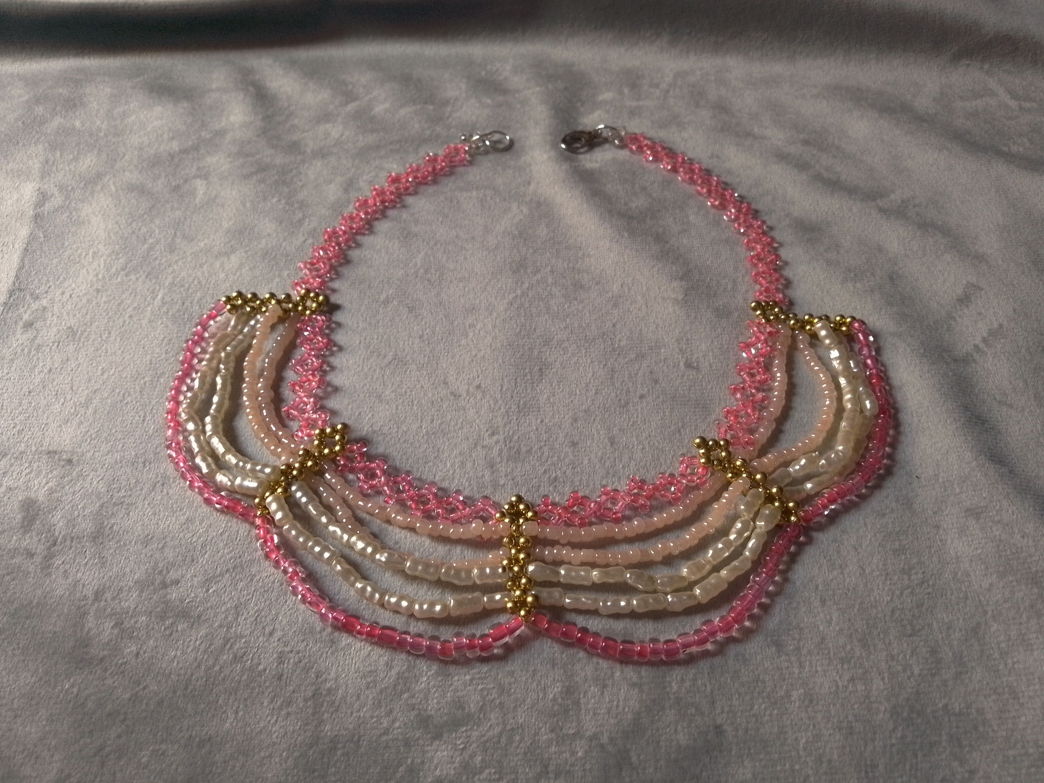Handmade Necklace/Collar Pink Elegant Fresh Water Pearls Size ONE SIZE - 7 Thumbnail