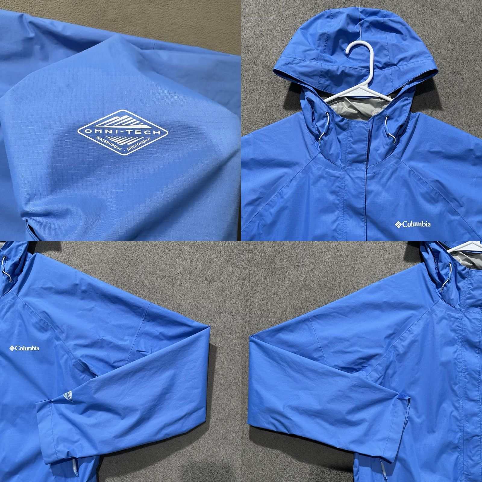 Vintage Columbia Jacket Womens L Blue Omni-Tech Waterproof Ski Light­weight Rain Coat Long Sleeve Solid XS? (Adjust) Size L / US 10 / IT 46 - 8 Thumbnail