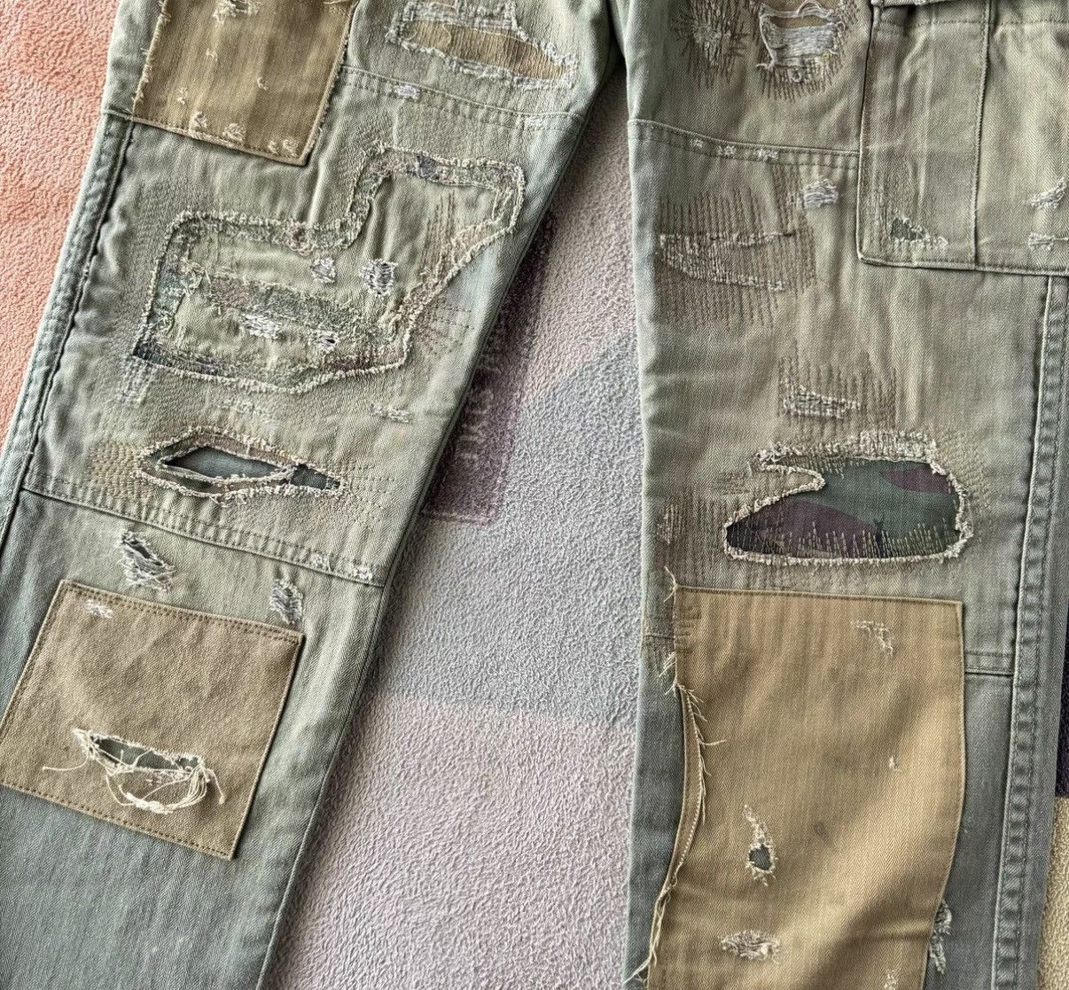 Denim & Supply Ralph Lauren Ralph Lauren Denim Supply Patch Distressed Cargo Pants K22 Size 26" / US 2 / IT 38 - 3 Thumbnail