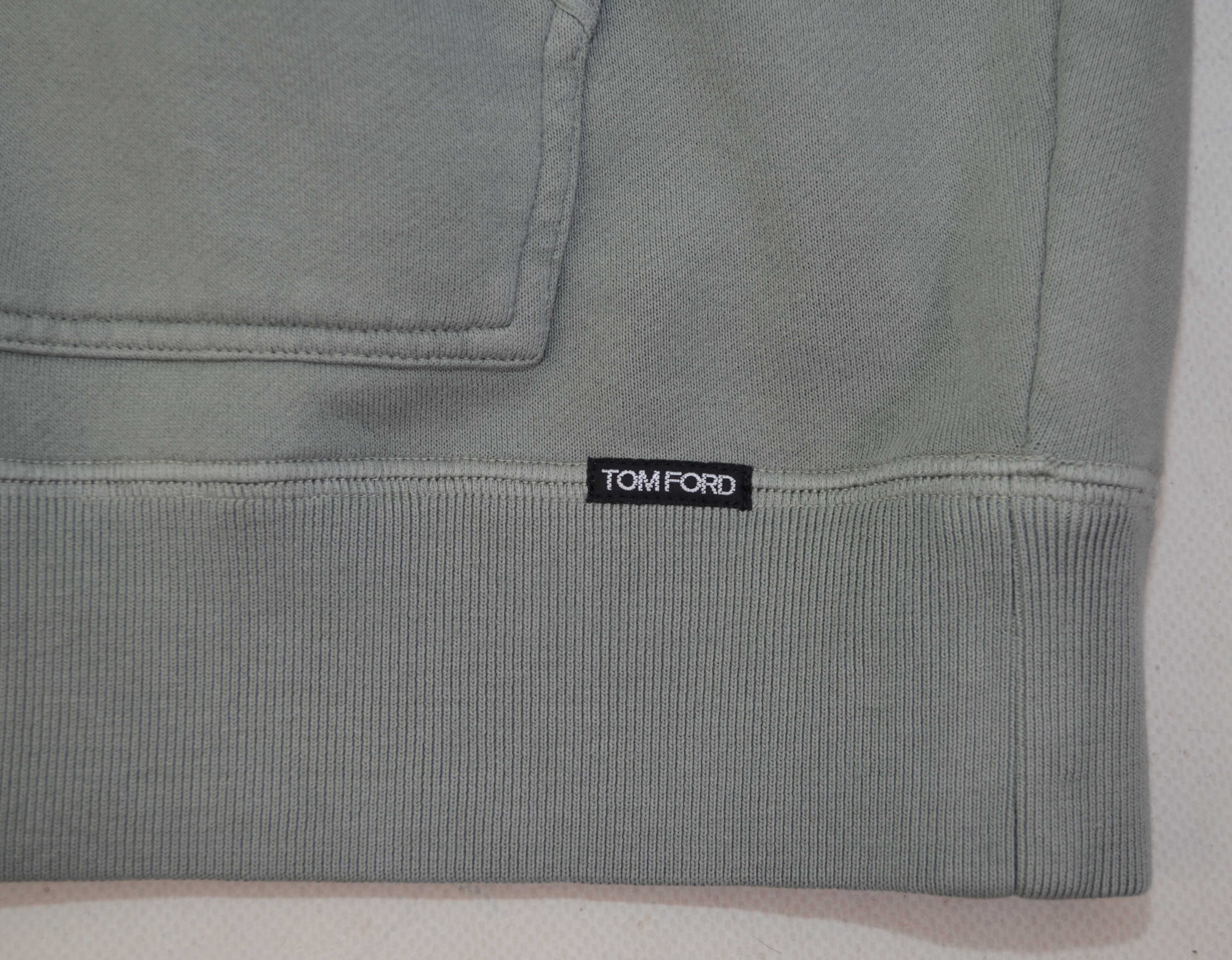 Tom Ford Men's Tom Ford GARMENT DYED HOODIE Sweater 50IT M Gray/Green Size US M / EU 48-50 / 2 - 8 Thumbnail