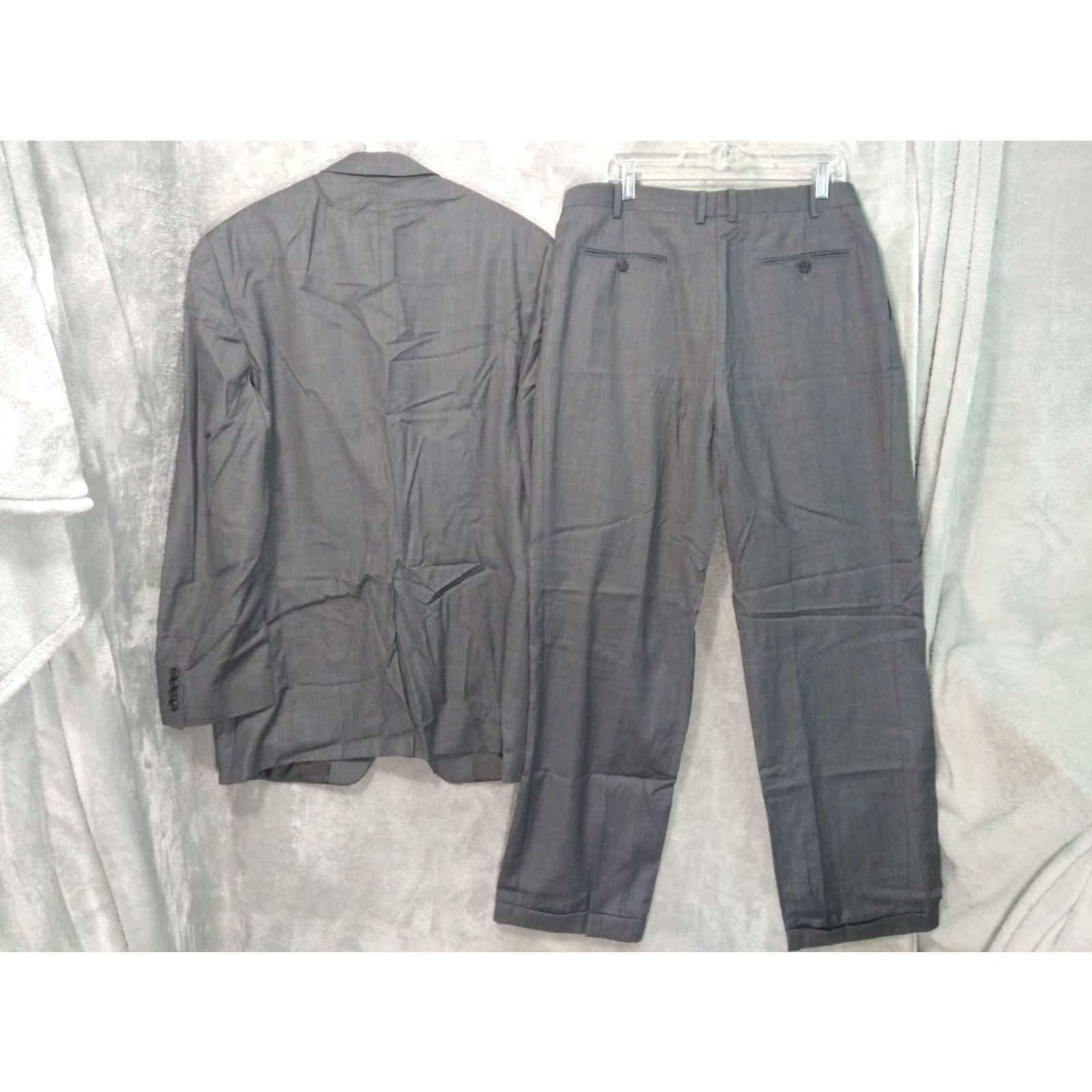 Ralph Lauren Ralph Lauren Suit Mens 44XL Jacket 36x31 Pants Gray Wool Cuffed Pleated Preppy Size 44R - 2 Thumbnail