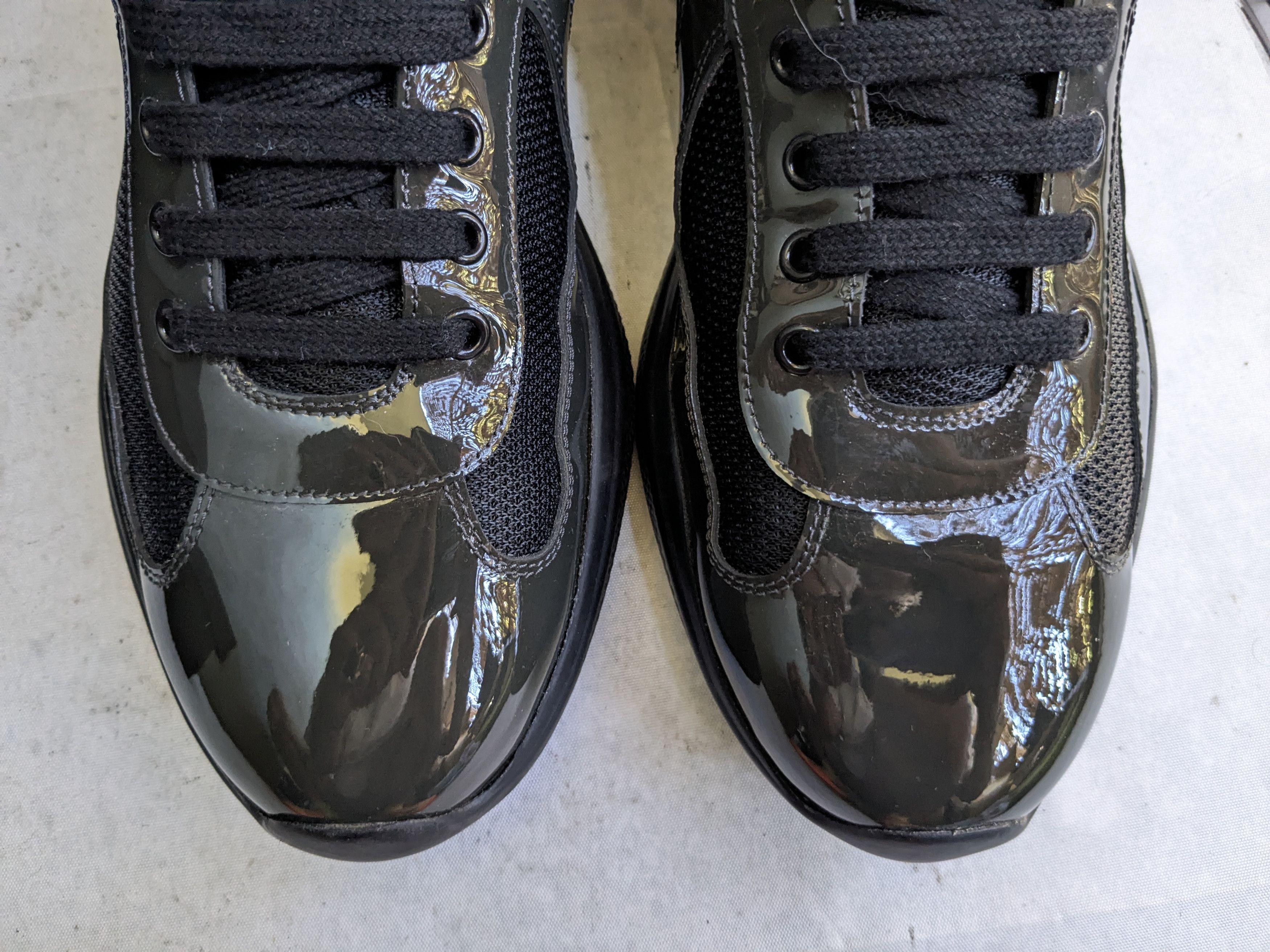 Prada Prada America's Cup Sneakers Gray Black Red Patent 10 Size US 10 / EU 43 - 2 Thumbnail