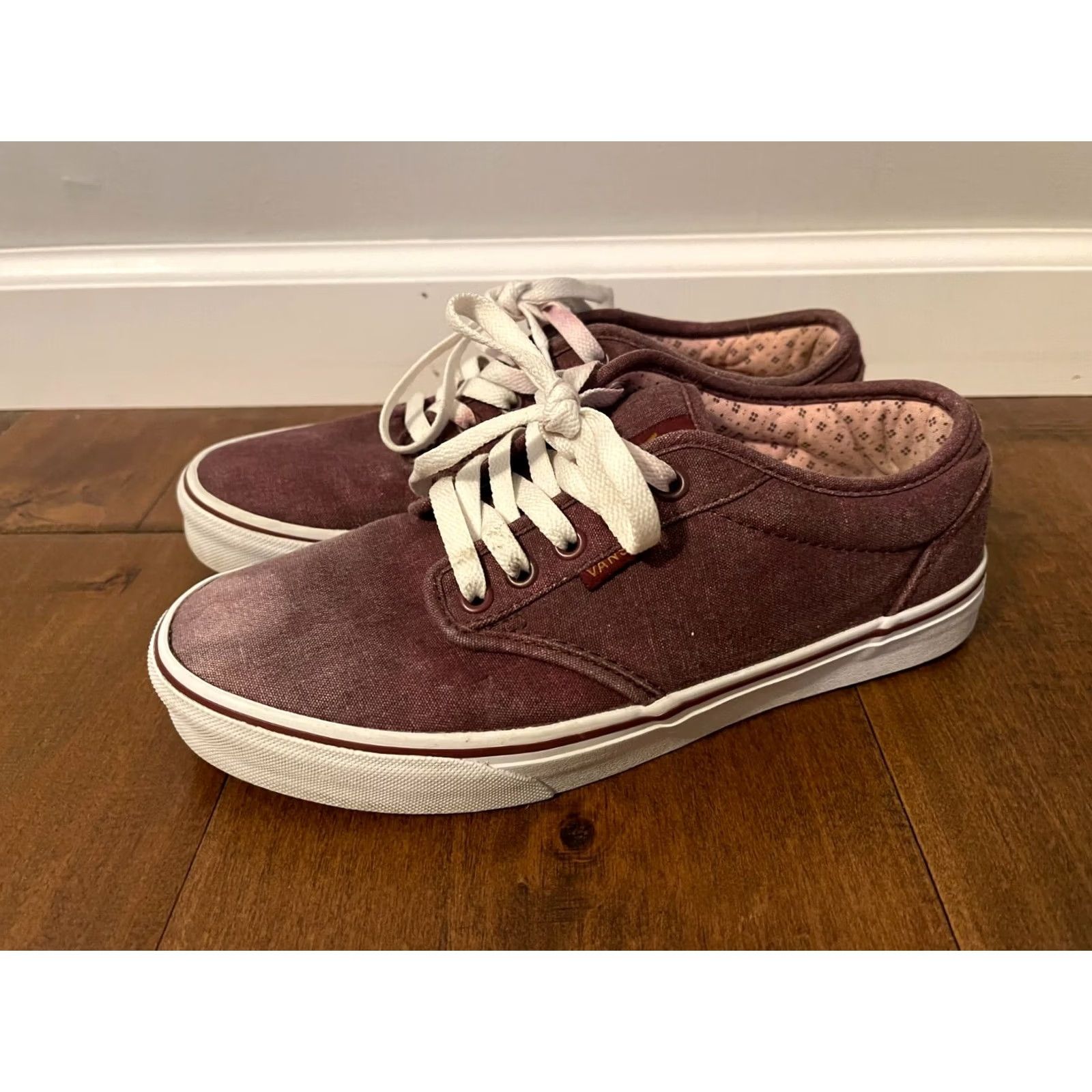 Vans VANS Red Padded Tongue Low Top Lace Up Canvas Shoes Women's 8.5 TB4R Pastel Size XS / US 0-2 / IT 36-38 - 5 Thumbnail