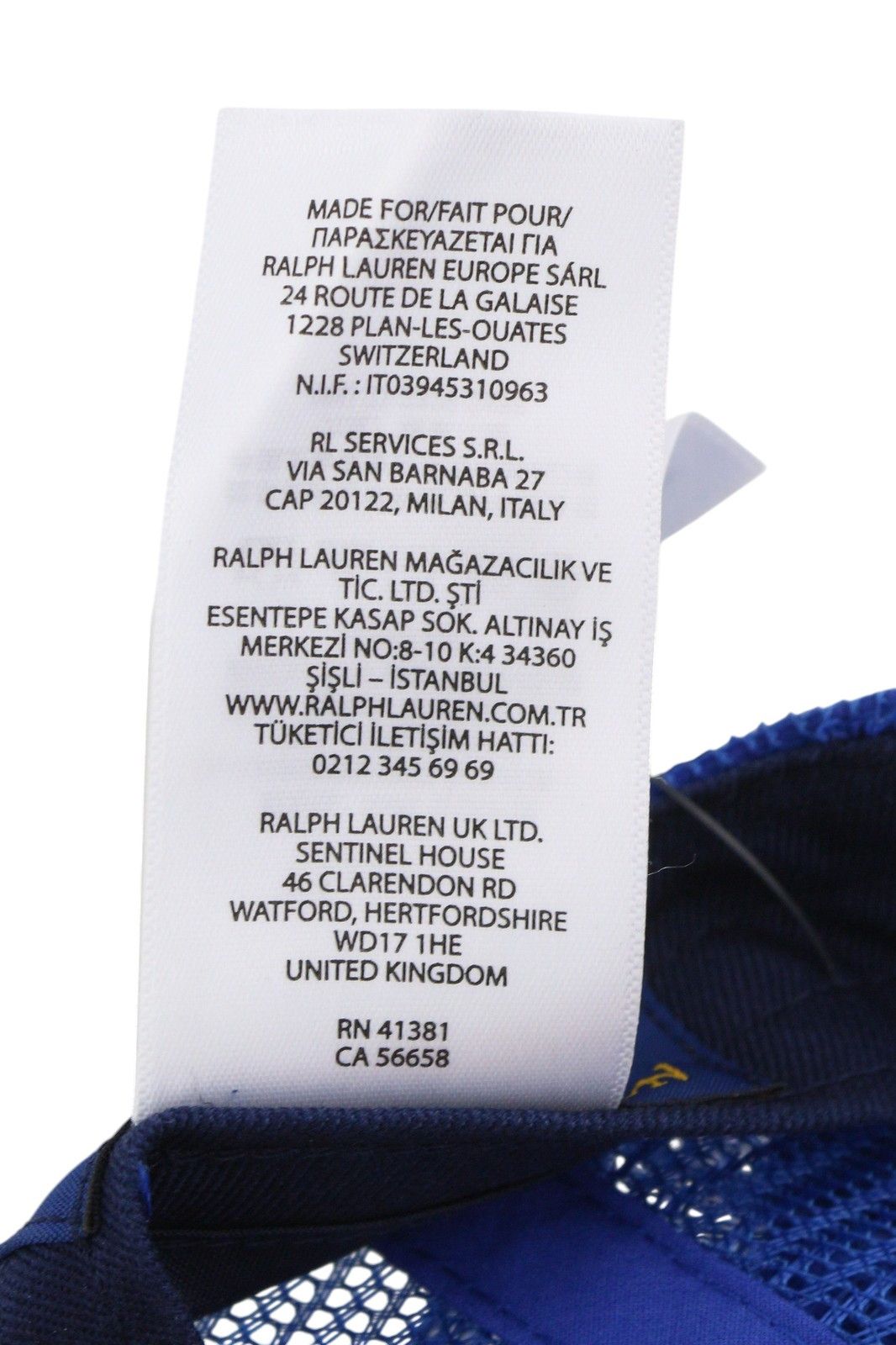 Polo Ralph Lauren HIGH CROWN 58 CM Blue Twill Trucker Snapback Cap 84669 Size ONE SIZE - 14 Thumbnail