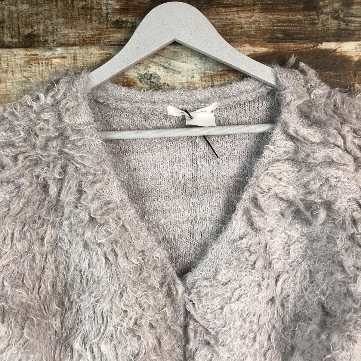 Japanese Brand DL Archives Gray Mohair Cardigan Knitwear #C374 Size M / US 6-8 / IT 42-44 - 4 Thumbnail