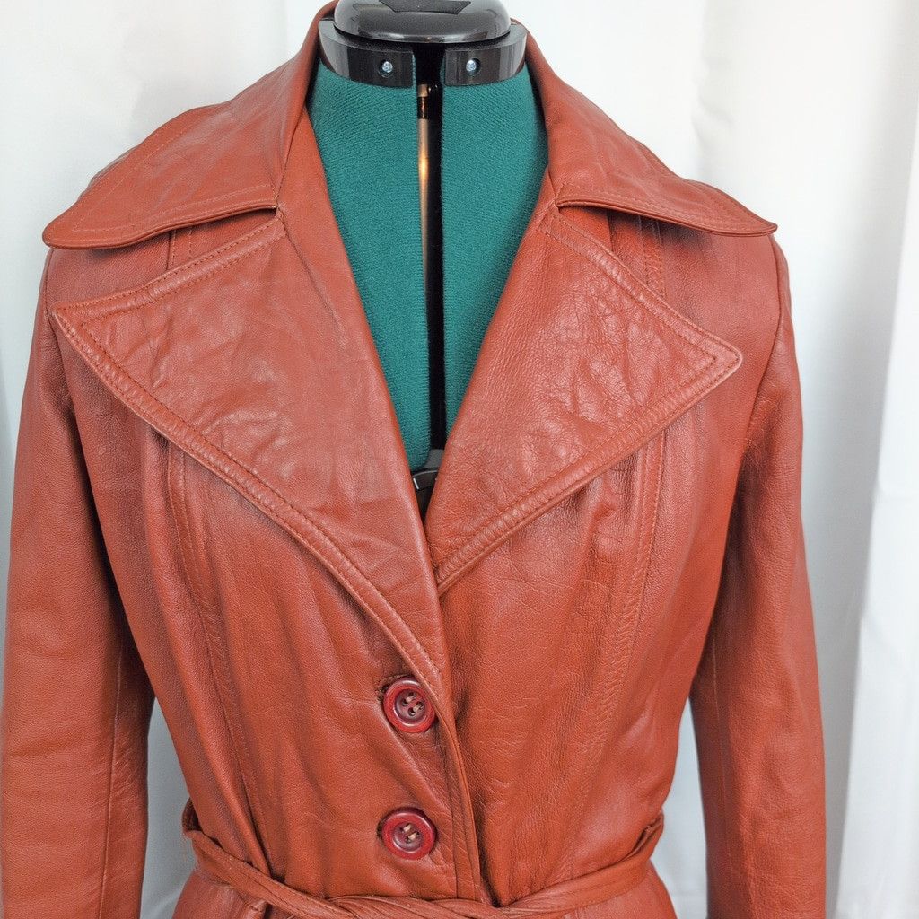 Vintage Vintage Cabretta Leather Ladies' Long Coat. Size S / US 4 / IT 40 - 11 Thumbnail