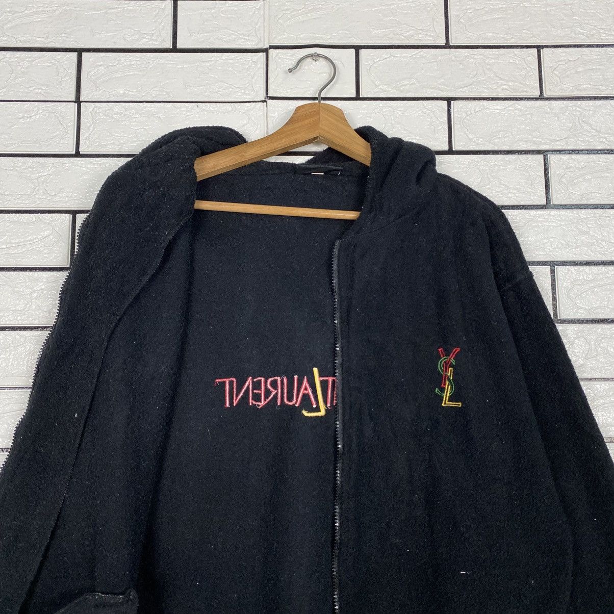 Yves Saint Laurent 📌Vintage Zipper Sweater Hoodie Yves Saint Laurent Big Logo Size US L / EU 52-54 / 3 - 13 Thumbnail
