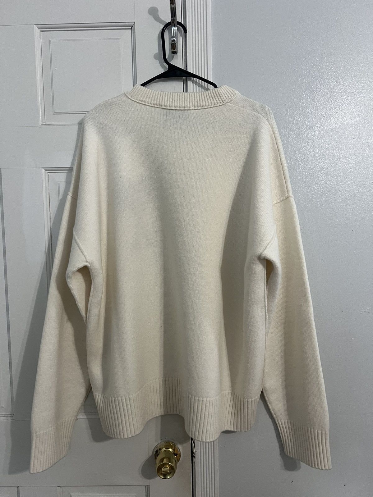 AMI Logo-Intarsia Virgin Wool Sweater Size US XL / EU 56 / 4 - 2 Thumbnail