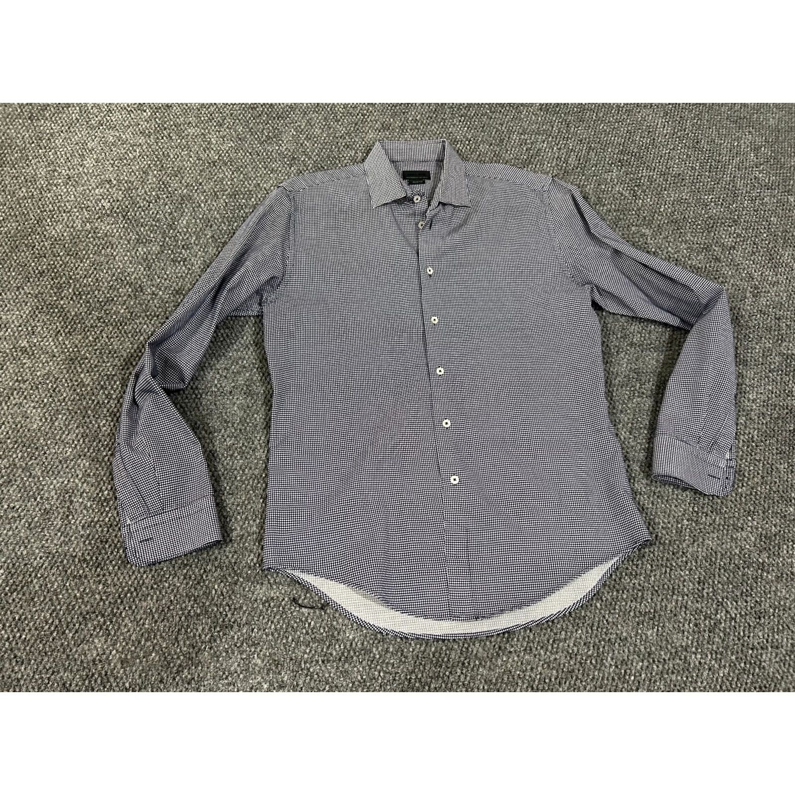 Zara Zara Button-Up Shirt Mens L Navy White Geometric Slim Fit Long Sleeve Casual Cotton Woven Pocket Logo Size US L / EU 52-54 / 3 - 2 Thumbnail