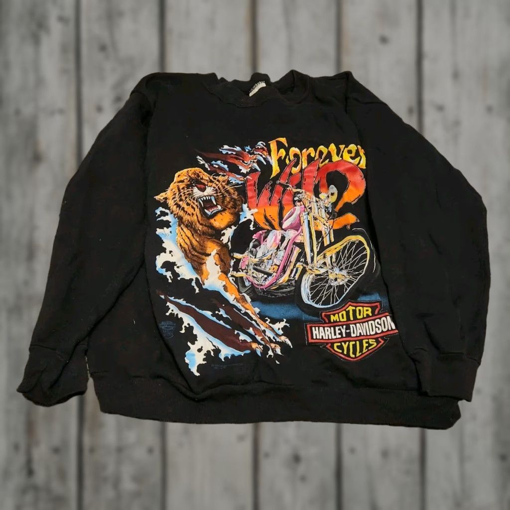 Tultex VINTAGE Harleys Davidson Sweatshirt Black Crewneck 90s XL Men Logo Crewneck Sweatshirt Black 90s XL Mens Size US XL / EU 56 / 4 - 1 Thumbnail