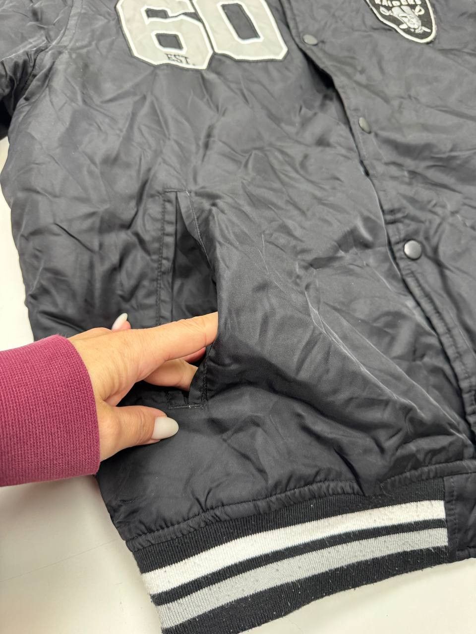 NFL NFL Raiders Bomber Jacket Black Quilted Varsity Size US XS / EU 42 / 0 - 9 Thumbnail