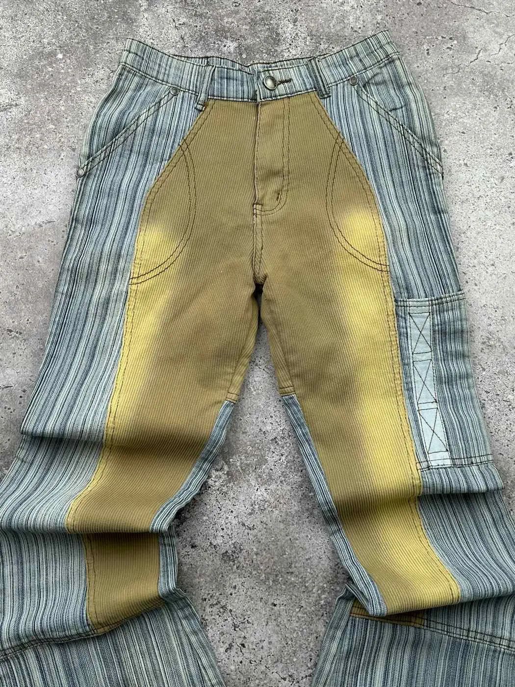 Japanese Brand Vintage Striped Faded Flare Pants C344(V533)(E8) Size 25" / US 0 / IT 36 - 2 Thumbnail