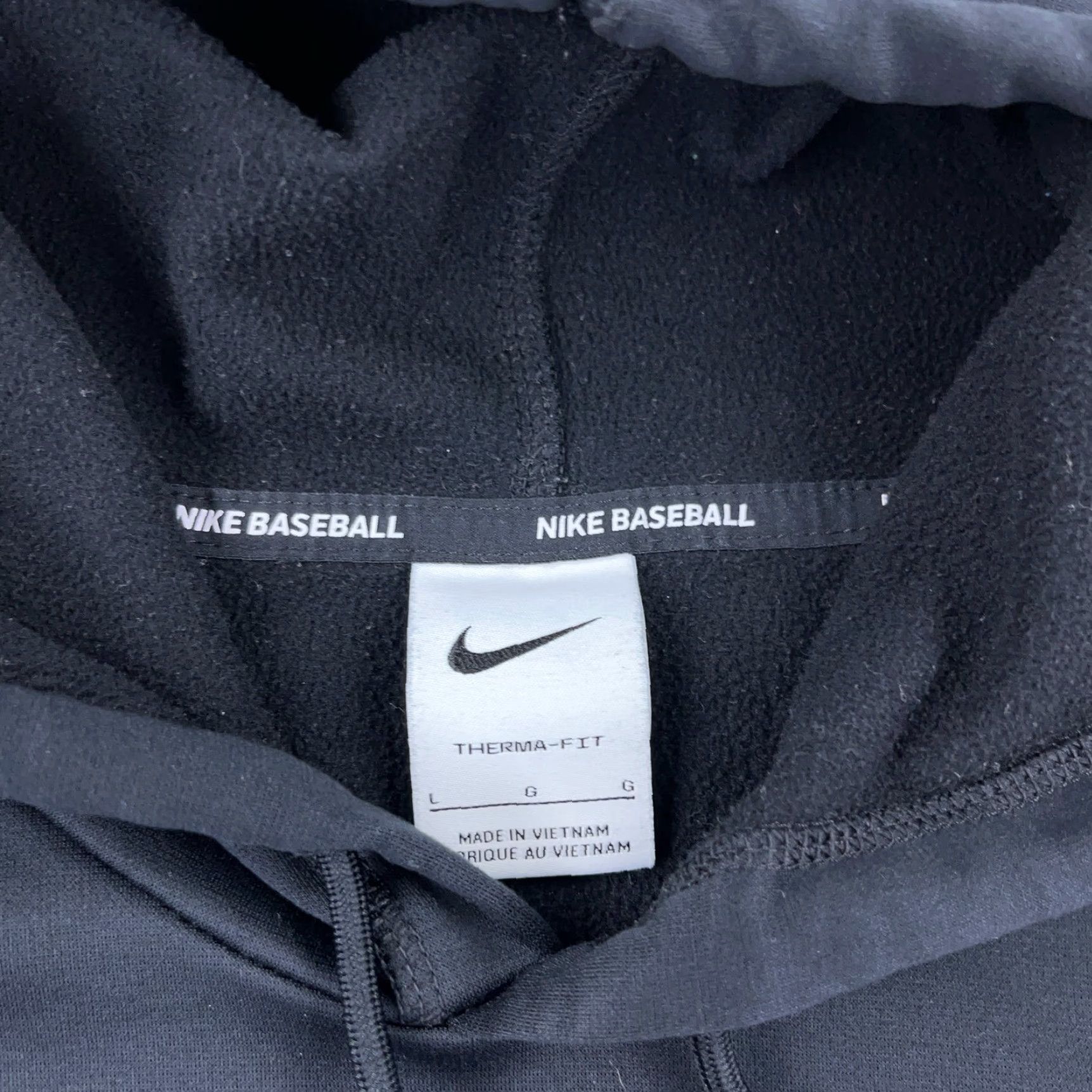Nike Nike Hoodie Men Large Black White BasebalL Sweatshirt Therma Dri Swoosh Size US L / EU 52-54 / 3 - 3 Thumbnail