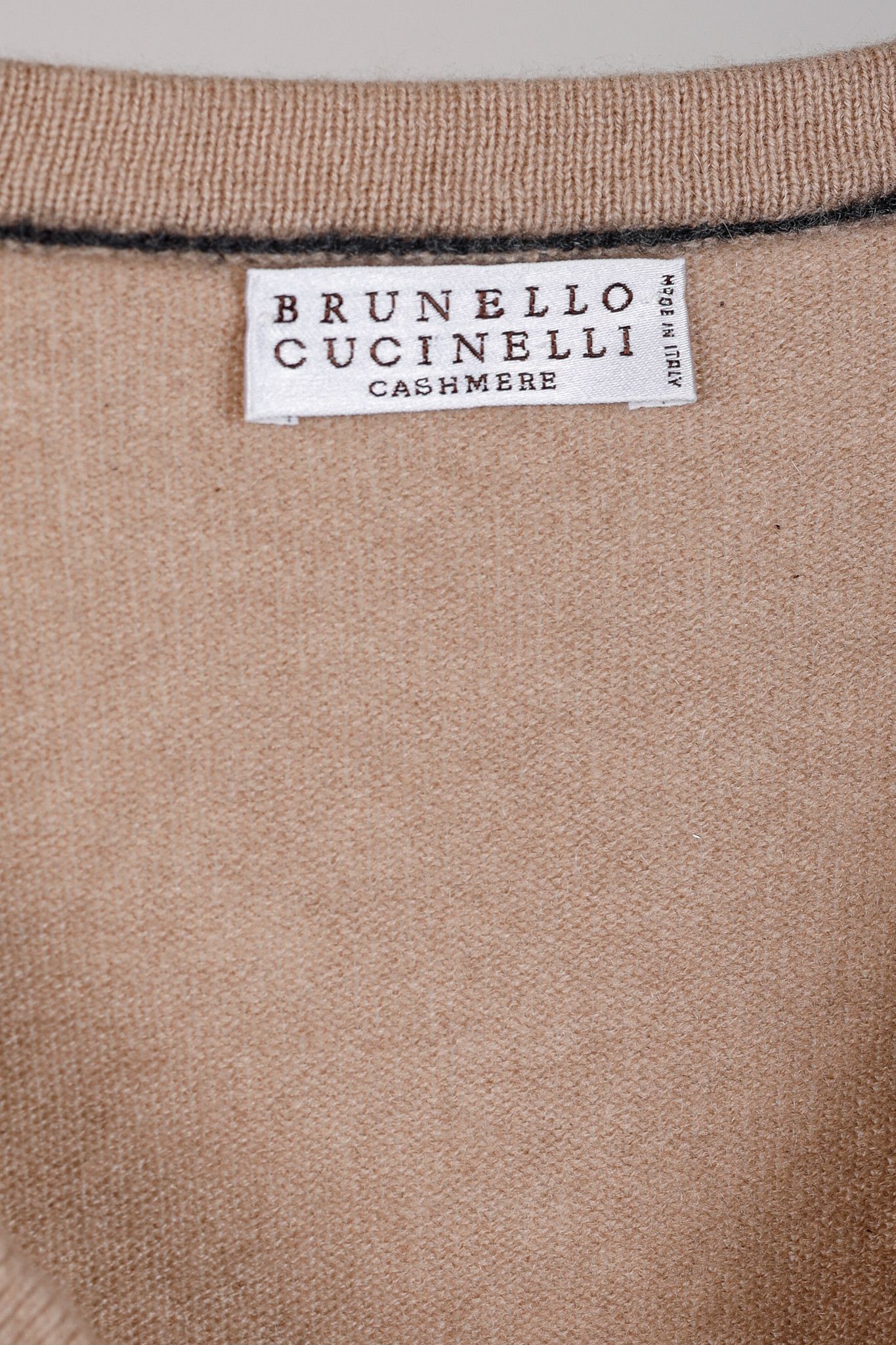 Brunello Cucinelli Brunello Cucinelli Beige Cashmere Elbow-Patch Sweater Size L / US 10 / IT 46 - 4 Thumbnail