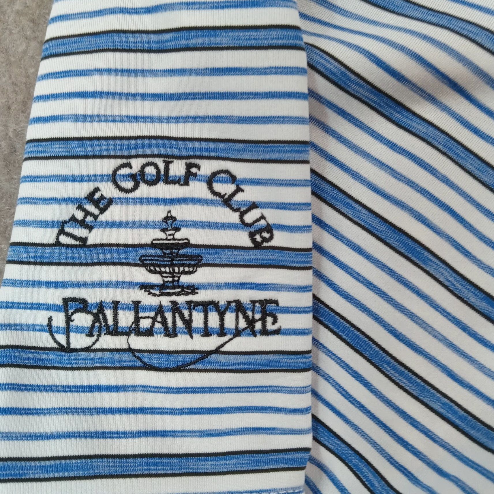 Footjoy FootJoy Men's Medium Blue White Striped Short Sleeve Golf Polo Shirt Size US M / EU 48-50 / 2 - 7 Thumbnail