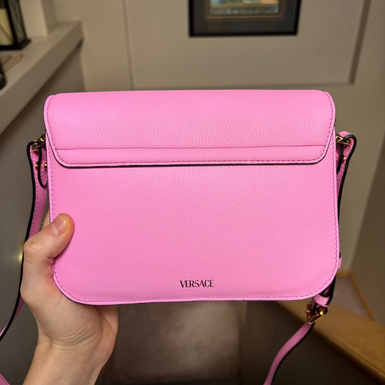 Versace Versace Candy Pink Leather Medusa Logo Side Bag Size ONE SIZE - 4 Thumbnail