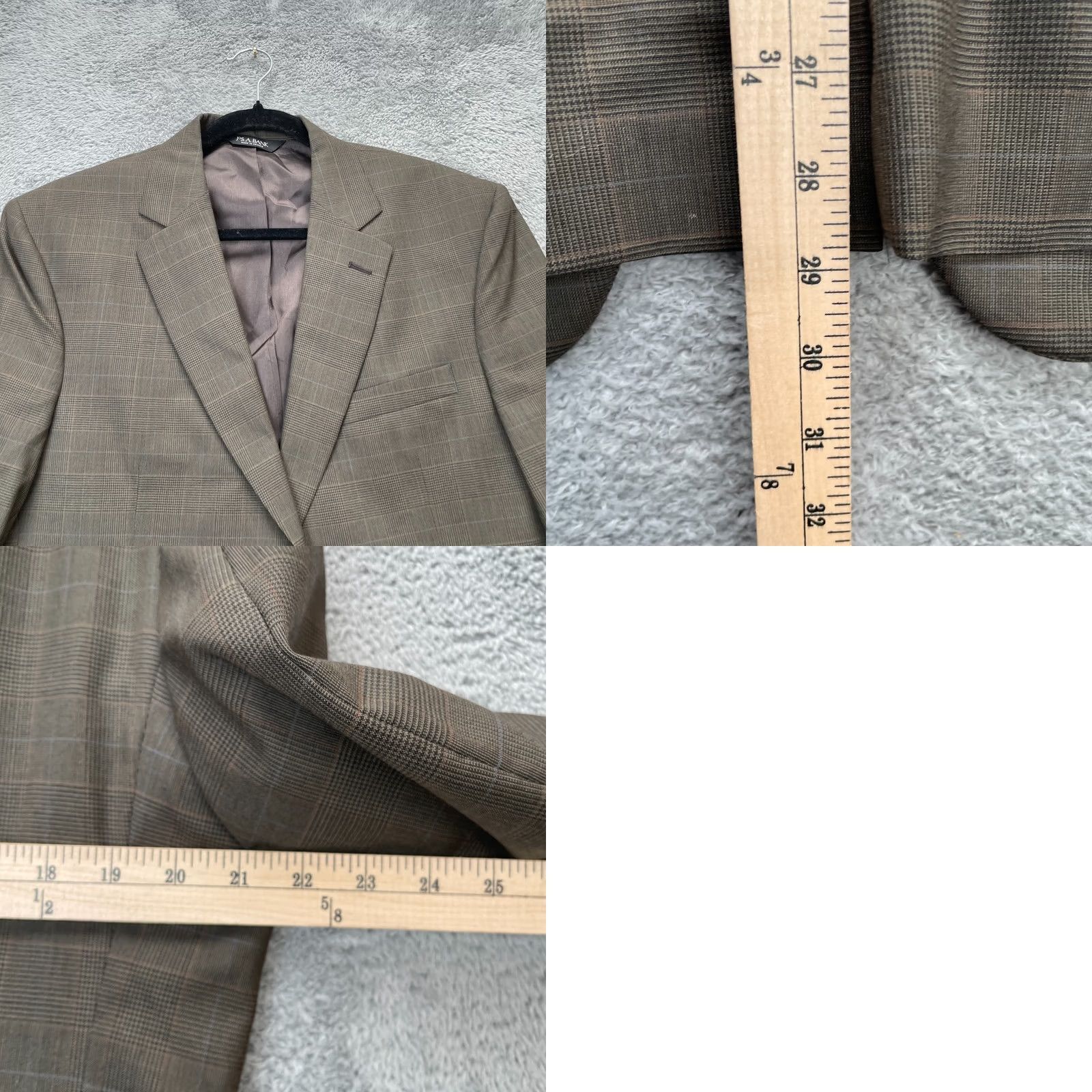 Jos. A. Bank VTG Jos. A. Bank Jacket Mens 40S Brown Sport Coat Glen Plaid Wool Single Breasted Wool 40 Medium? Size US XXS / EU 40 - 8 Thumbnail