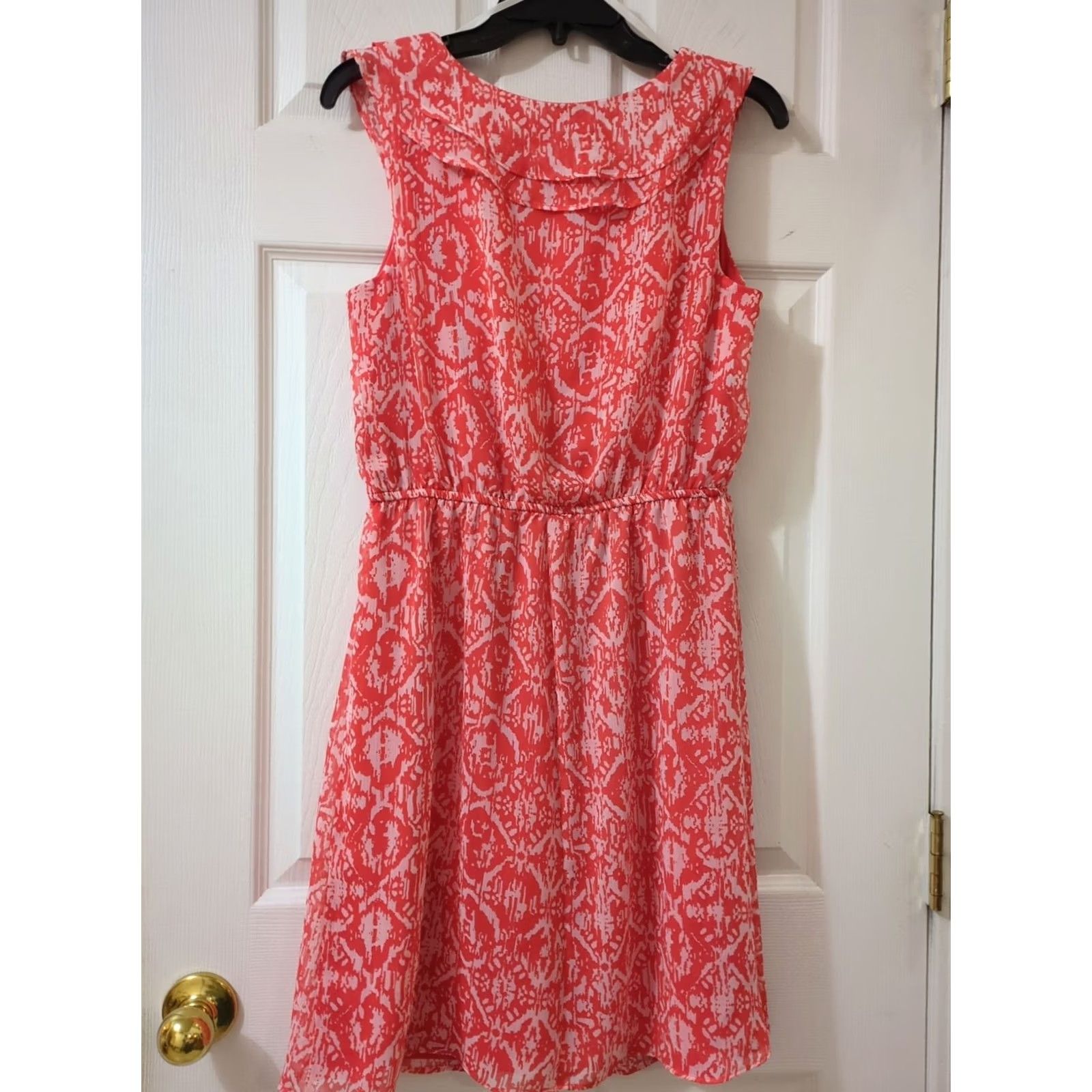 Alyx Alyx Dress Women's Knee Length Sleeveless V-Neck Coral Pink A-Line Lined 10 Size L / US 10 / IT 46 - 4 Thumbnail