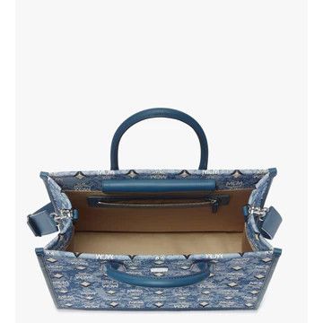 MCM o1mt1gz0426 Size: OS / Medium Munchen Tote Bag Denim Visetos Size ONE SIZE - 3 Thumbnail