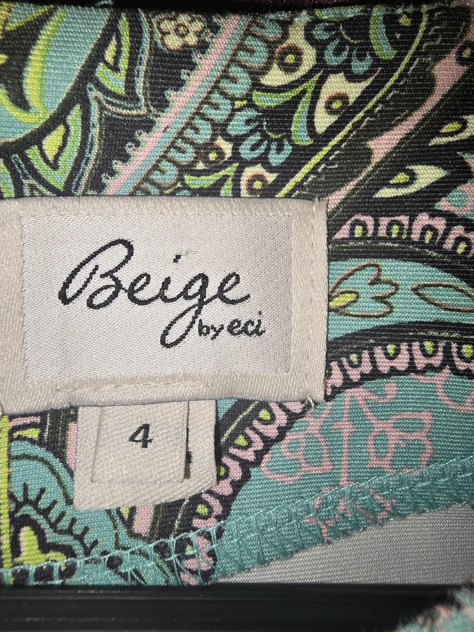 Designer Beige by eci Women's Dress - Size 4 - Elegant Pattern Size S / US 4 / IT 40 - 3 Thumbnail