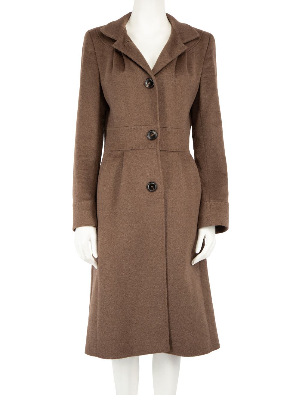 Brown Angora Wool Long Coat