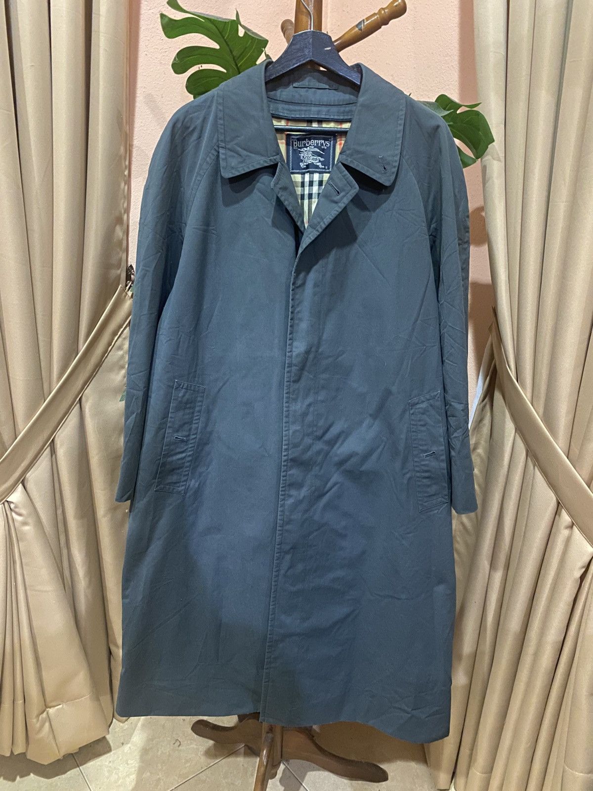 Vintage Burberrys Trench Coat Dark Green/Slate Gray Nova