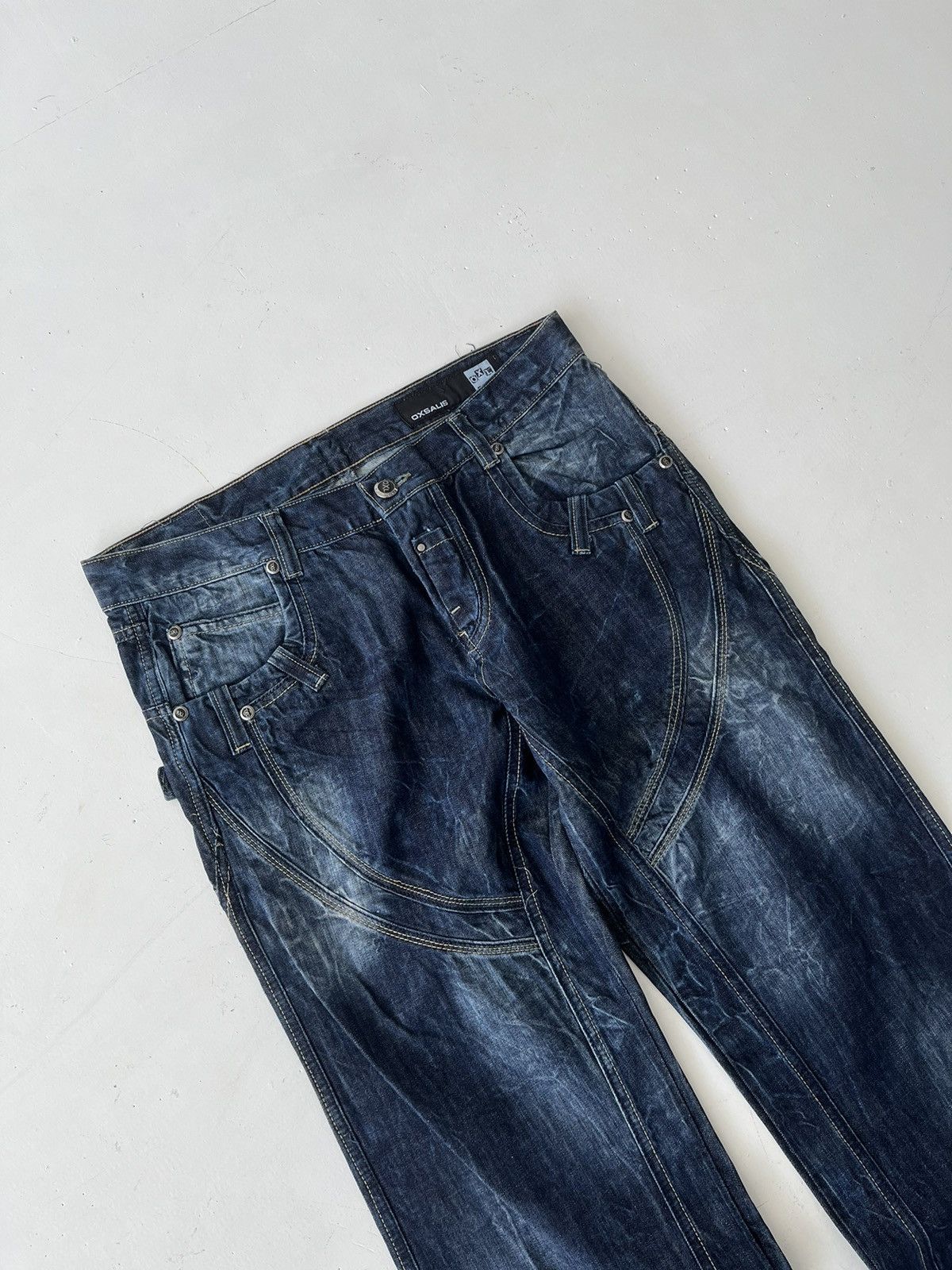 20471120 Vintage Avant Garde Japanese Acid Dyed wash Punk Jeans y2k Size US 34 / EU 50 - 5 Thumbnail
