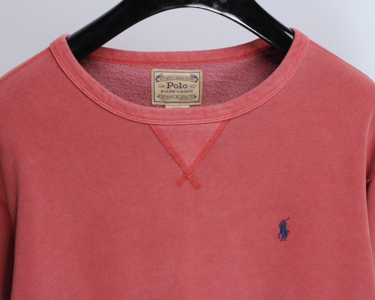 Polo Ralph Lauren × Ralph Lauren POLO Ralph Lauren Washed Red Garment Dyed Fleece Sweatshirt Size US XL / EU 56 / 4 - 4 Thumbnail
