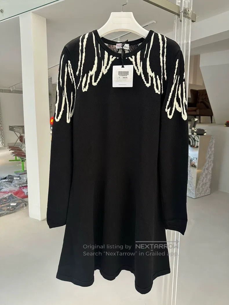 Valentino Valentino Wing-print knitted dress Size L / US 10 / IT 46 - 1 Thumbnail
