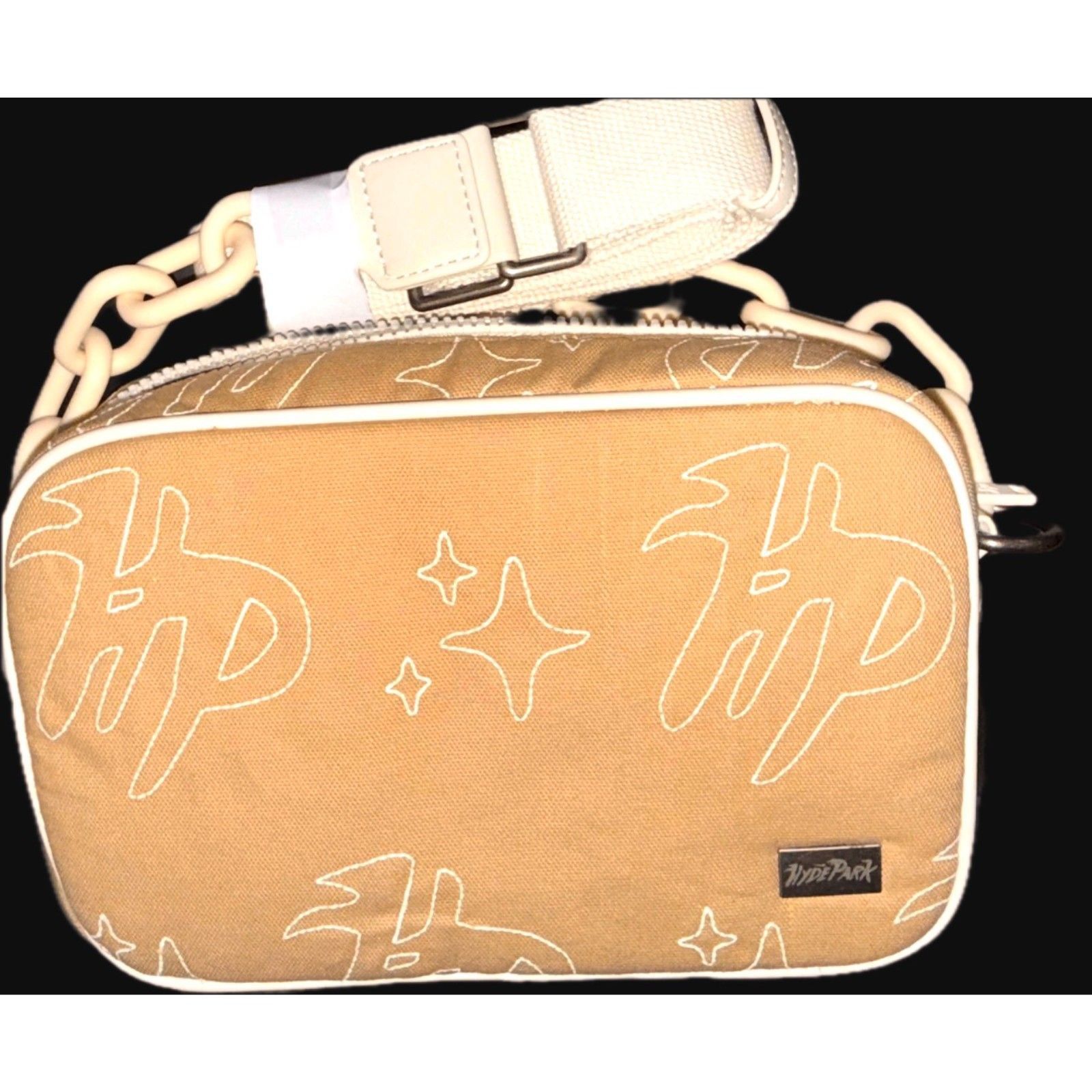 Hyde Park Goods Hyde Park Stitch Crossbody Bag Khaki Cream Chain Strap Size ONE SIZE - 4 Thumbnail
