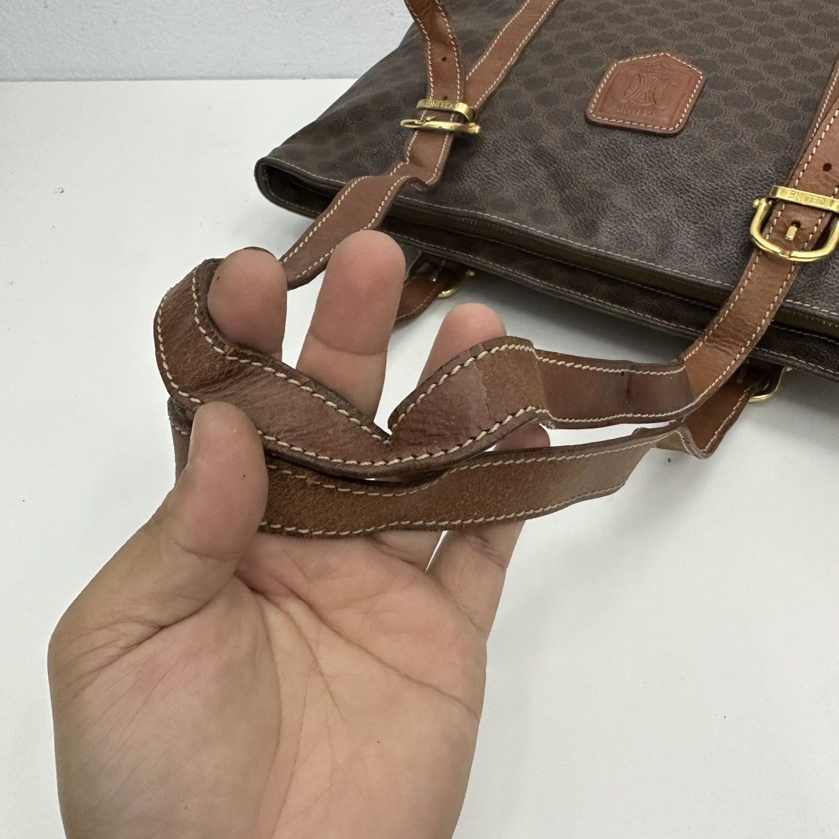 Celine ‼️YES‼️ AUTHENTIC CELINE MACADAM LARGE TOTE BAG Size ONE SIZE - 6 Thumbnail