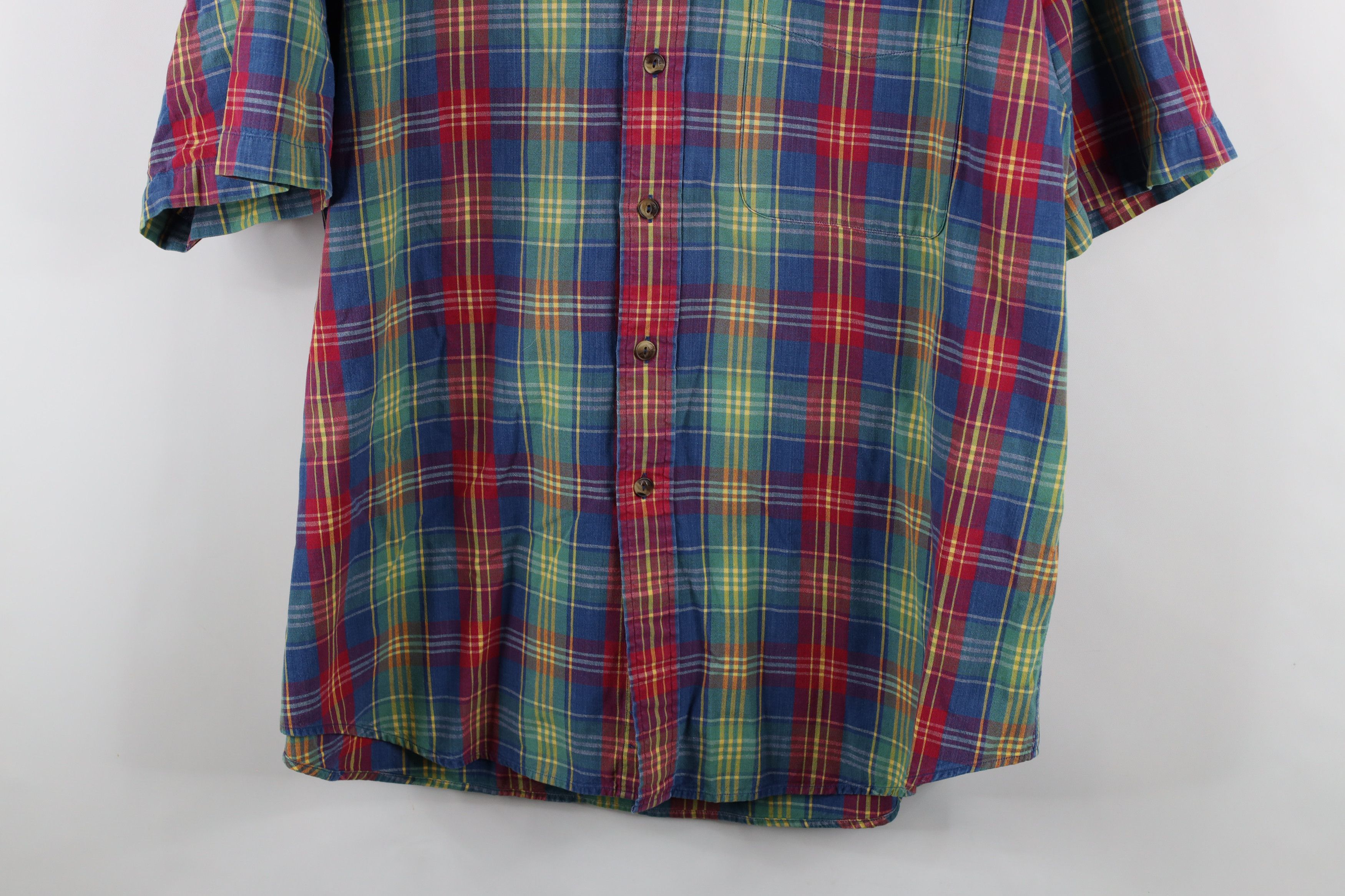 Vintage Vintage 90s Streetwear Canvas Madras Plaid Button Shirt USA Size US L / EU 52-54 / 3 - 3 Thumbnail