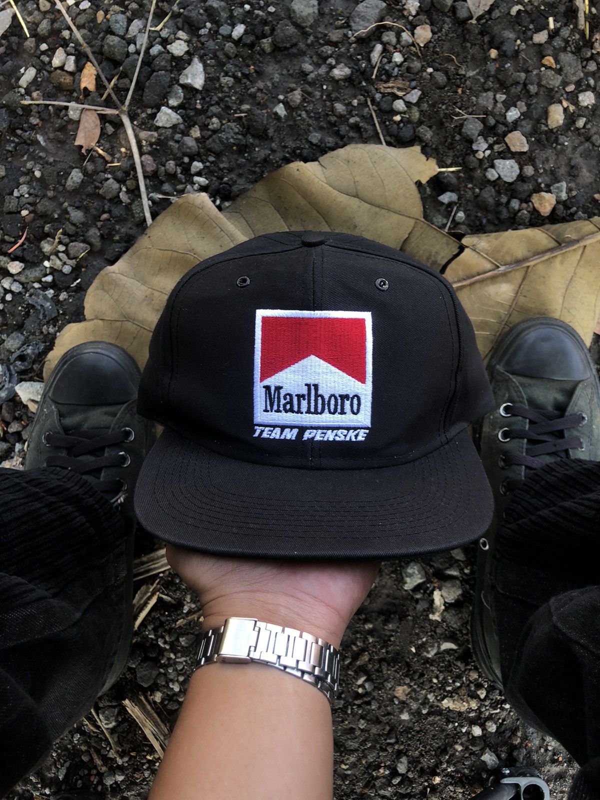 Marlboro 🚫 SOLD 🚫Vintage Marlboro Team Penske Snapback Blockhead Size ONE SIZE - 2 Thumbnail