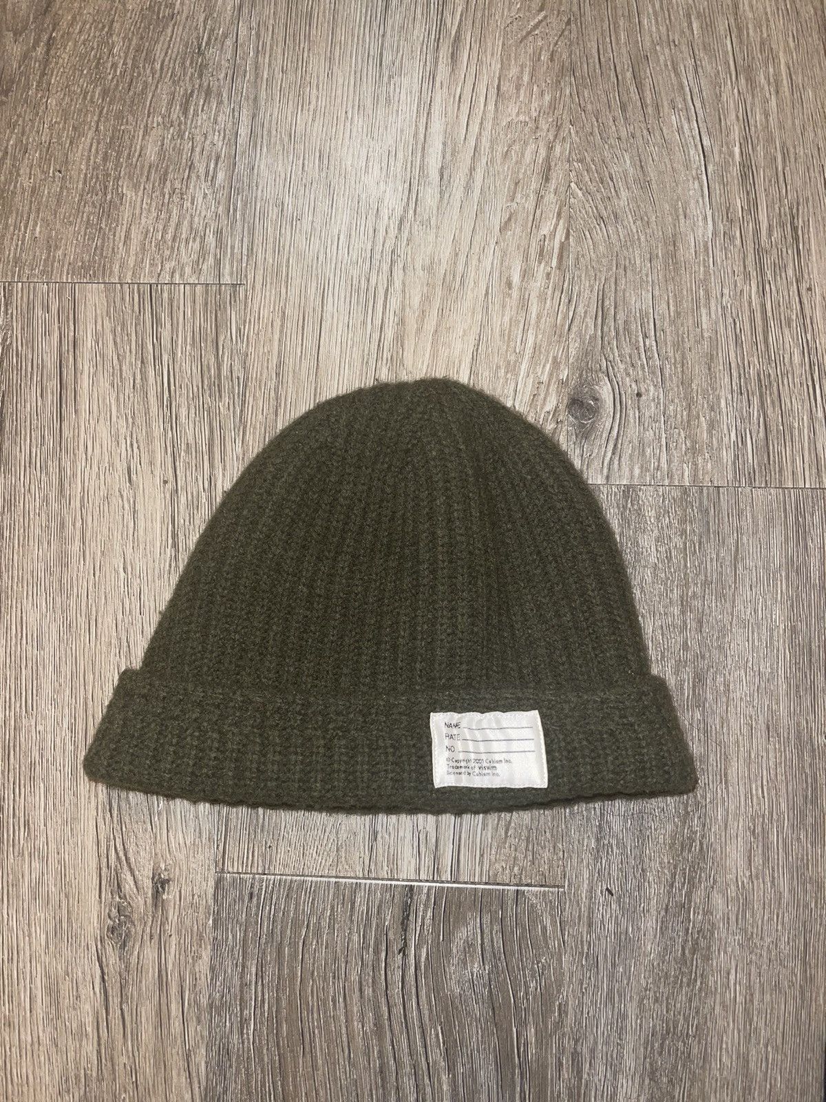 image of Visvim Knit Beanie in Olive, Men's
