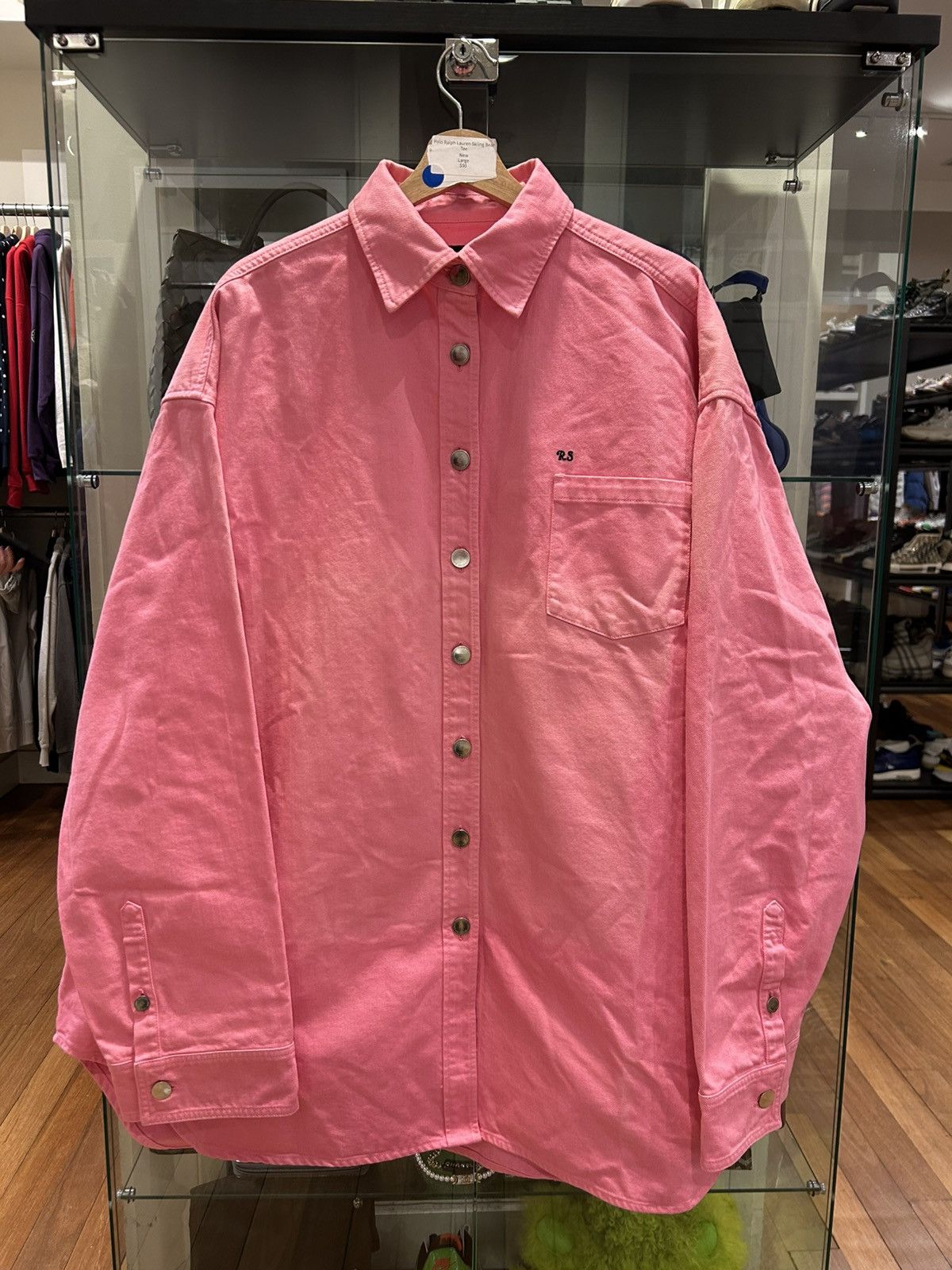 Raf Simons Raf Simons Oversized Pink Denim Overshirt Size US XL / EU 56 / 4 - 1 Thumbnail