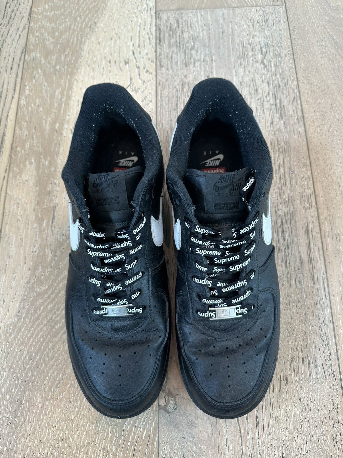 Supreme Nike Air Force 1 Low Supreme Black White Size US 11.5 / EU 44-45 - 2 Thumbnail