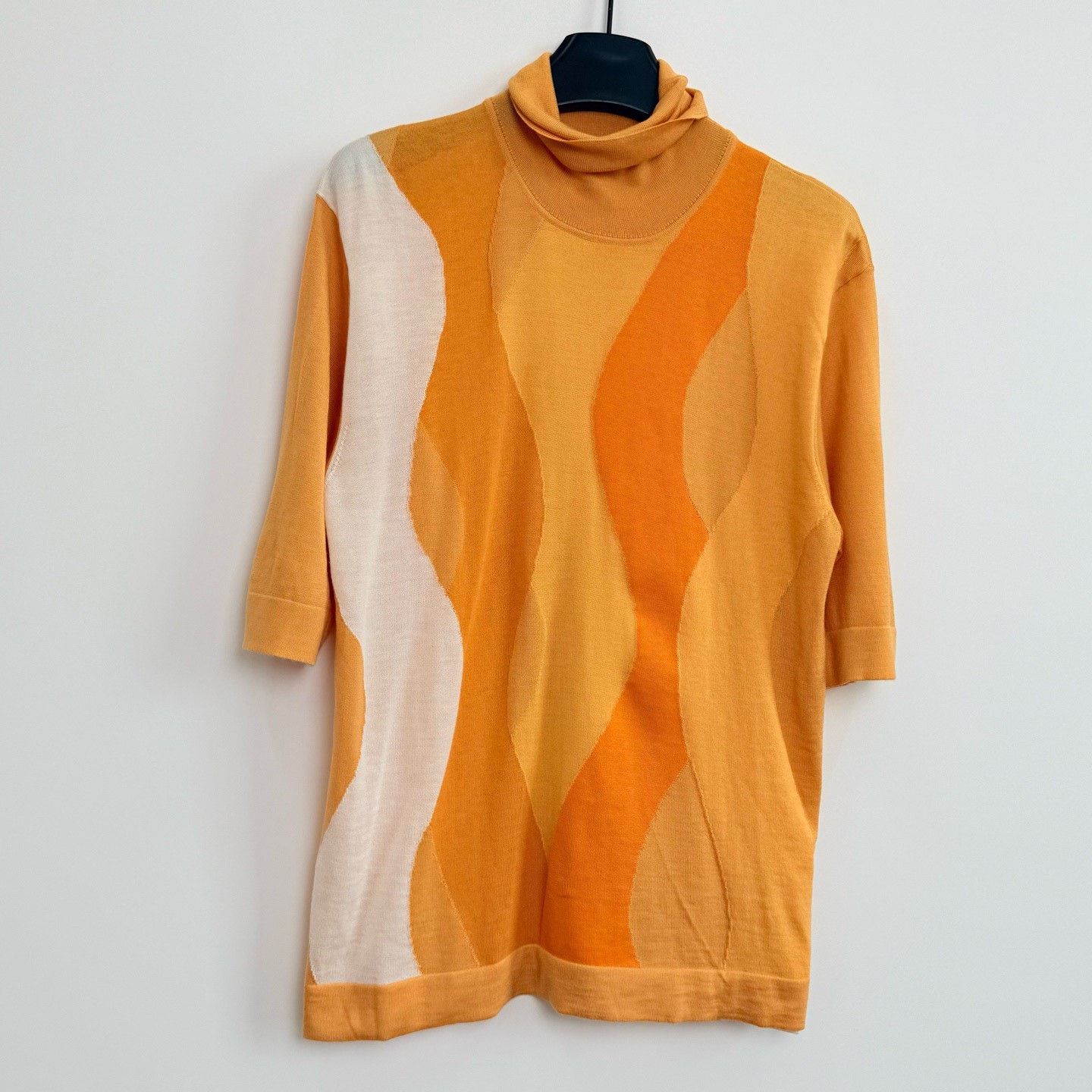 Hermes Hermes Warm Orange Wave Turtleneck Knit Size S / US 4 / IT 40 - 1 Thumbnail