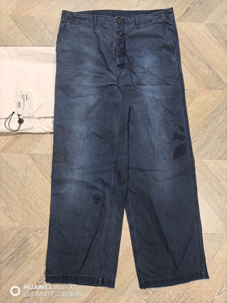 Visvim Wide Chino Pants with Distressed Details-2506