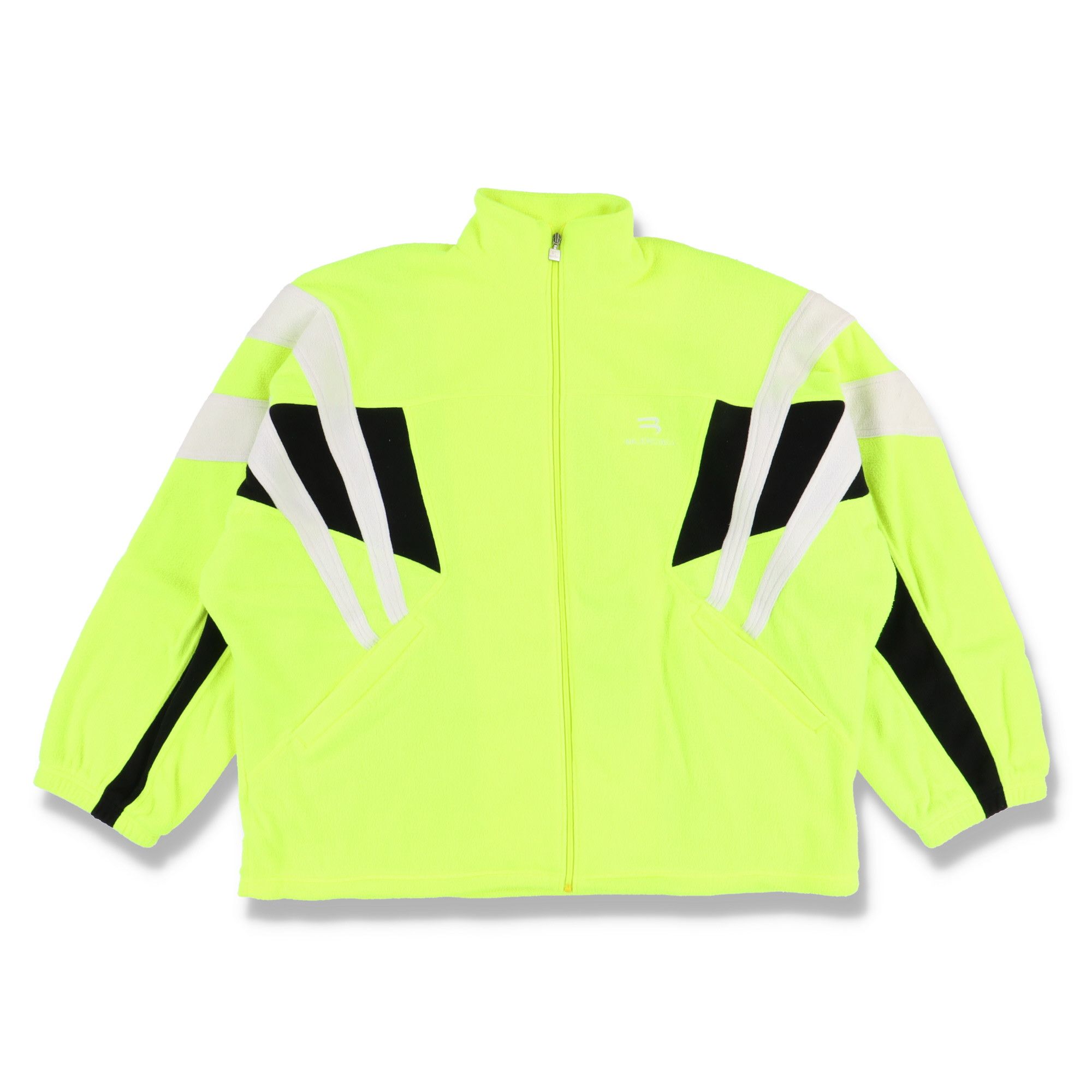 image of Balenciaga Fluo Yellow Sporty B Cosy Track Jacket, Men's (Size Small)