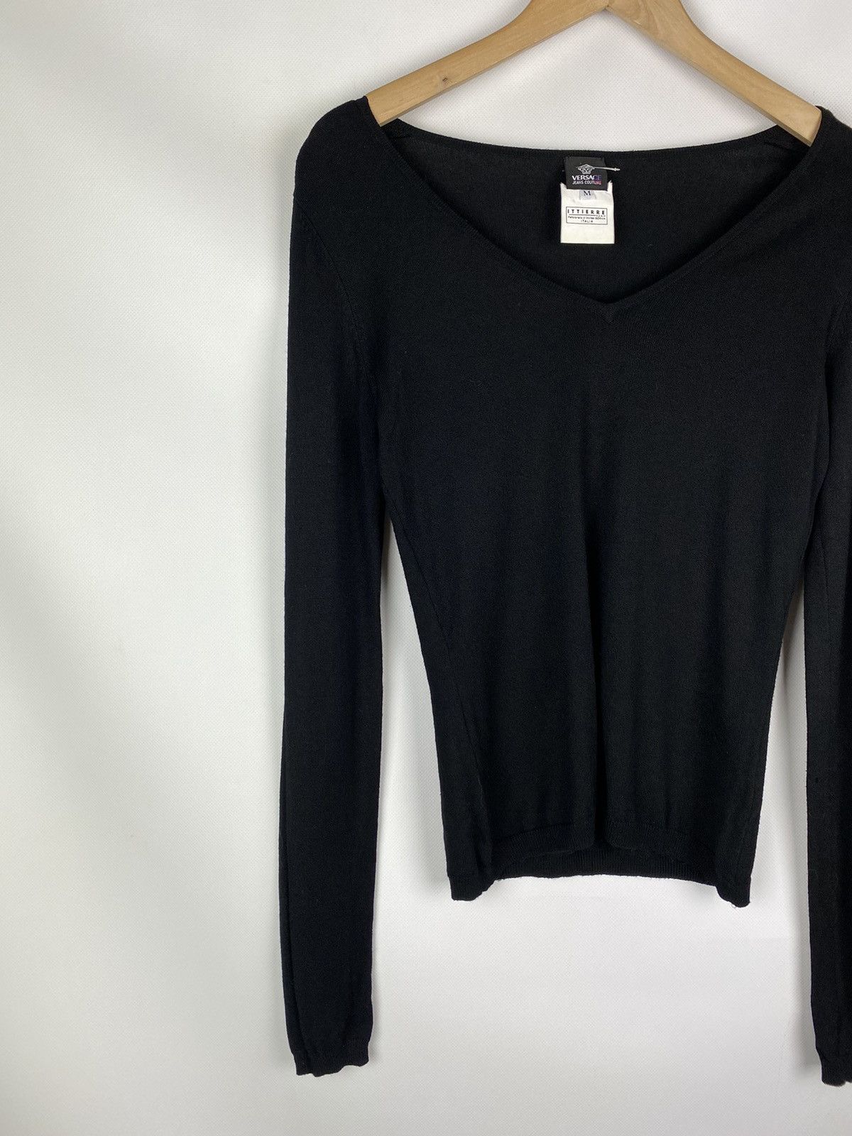 Versace Jeans Couture × Vintage Versace Jeans Couture vintage ladies v-neck sweater pullover Size M / US 6-8 / IT 42-44 - 2 Thumbnail