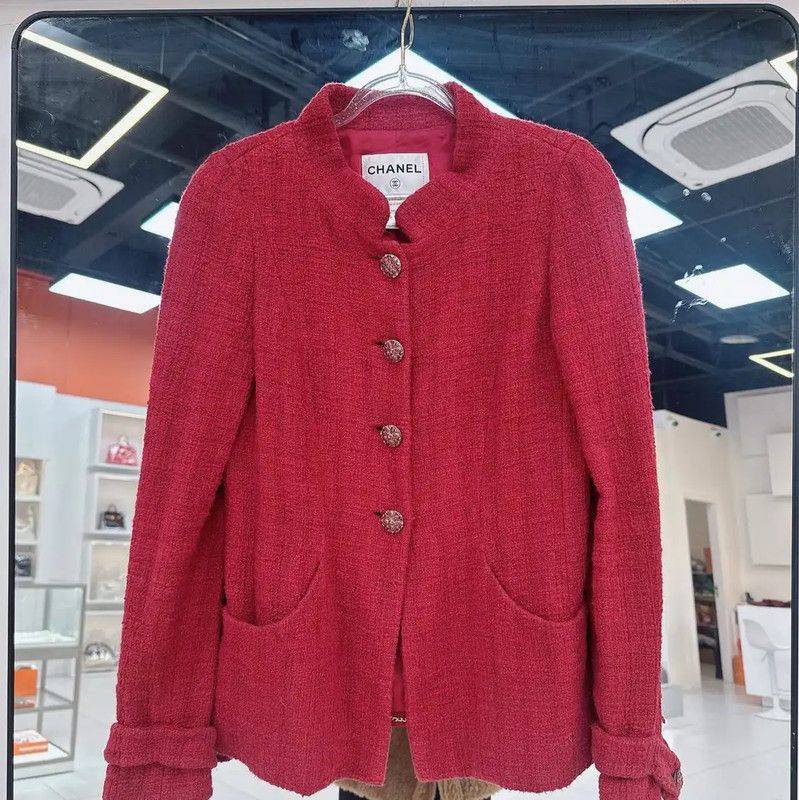 Chanel Chanel Red Silk Cardigan for Women 0089 Size S / US 4 / IT 40 - 1 Thumbnail