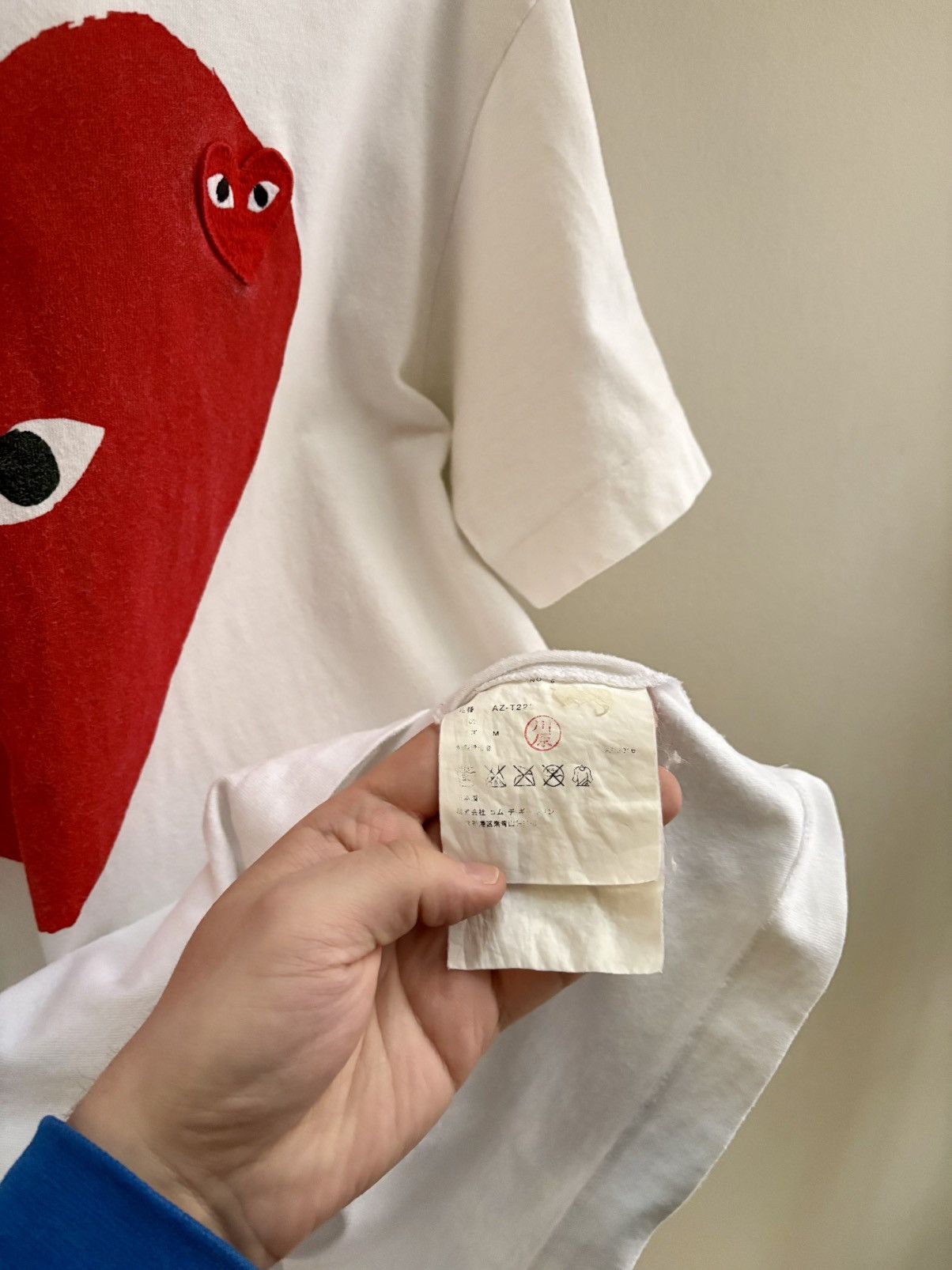 Comme des Garcons PLAY Comme des Garcons Play white embroidered heart logo t-shirt Size US M / EU 48-50 / 2 - 2 Thumbnail