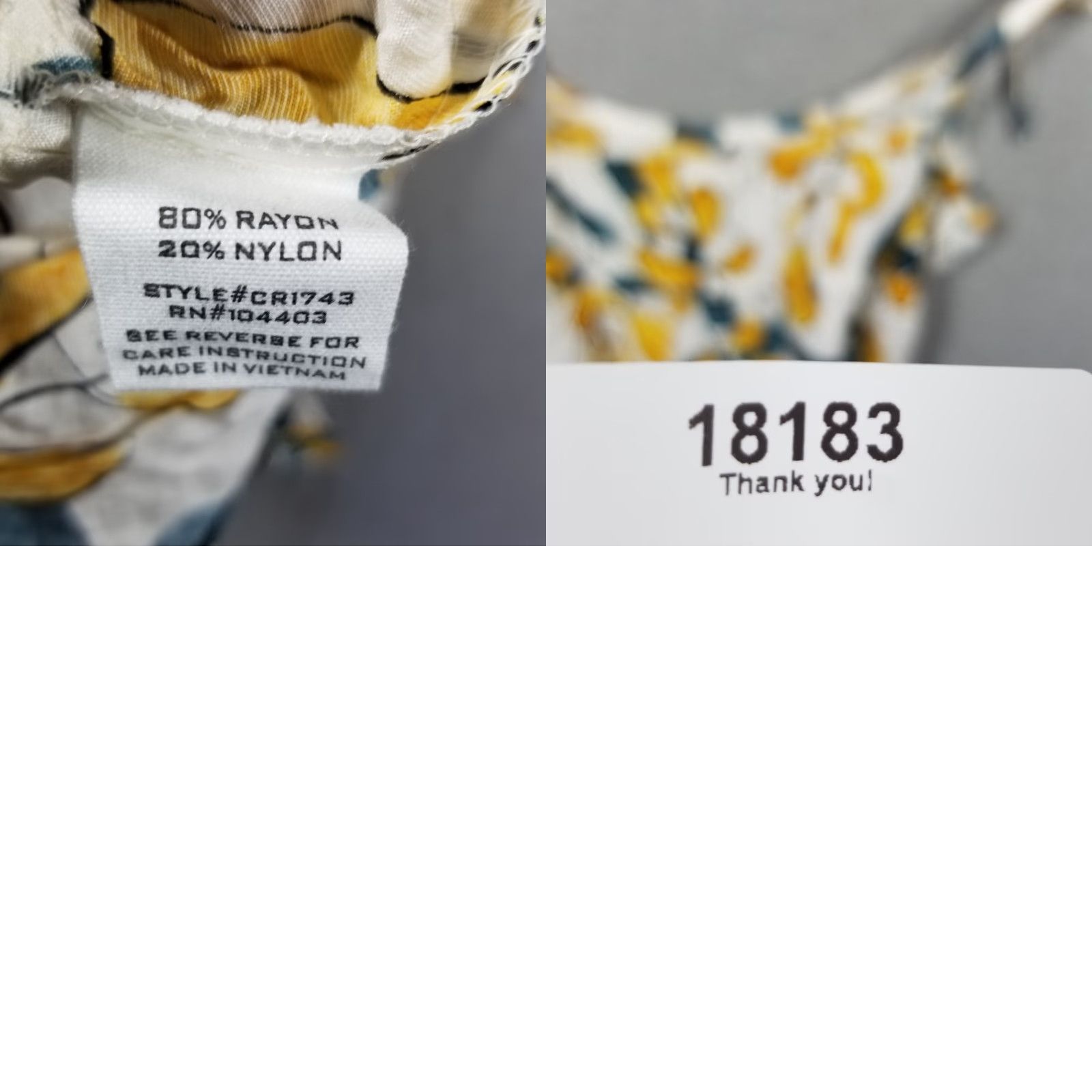 Anthropologie VINTAGE MINE Anthropologie Women's Tank Top Sleeveless Spaghetti Floral White Yellow Medium Size M / US 6-8 / IT 42-44 - 8 Thumbnail
