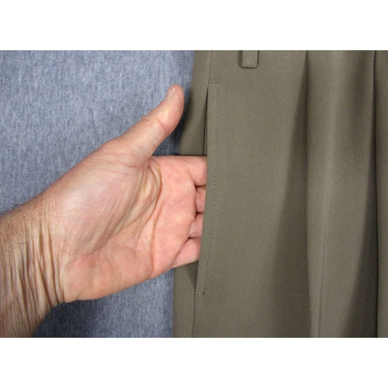Ralph Lauren Lauren Ralph Lauren Pants Mens 38x32 Beige Polyester Pleated Dress Cuffed Slacks Size US 38 / EU 54 - 4 Thumbnail
