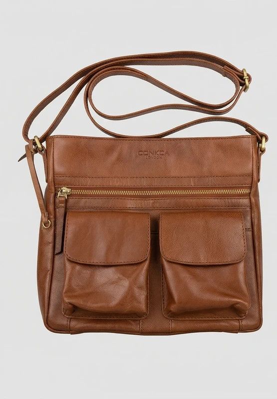 Other VINTAGE CONKCA LONDON Dink Dark Tan Leather Cross Body Bag Size ONE SIZE - 3 Thumbnail